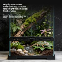 Terrarium professionnel en verre pour reptiles 20*20*20/30cm – Habitat complet avec aménagement paysager pour dragons barbus, tortues, geckos et serpents