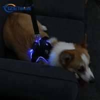 LOGO personnalisé gilet lumineux pour chien sans traction harnais pour chien respirant en maille tactique réfléchissante pour animaux de compagnie
