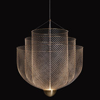 Lampe suspendue en métal en forme de corne rétro, taille moyenne, en fer, lampe LED décorative d'intérieur pour restaurant, lustre suspendu