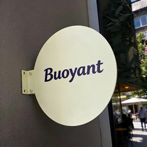 Storefront Entrance Hanging Advertising Shop <b>Sign</b> Board Logo Name Custom Round <b>Wall</b> Mount Metal Blade <b>Sign</b> Outdoor - Product Image 1