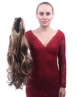 LONGFOR BQ Perruque de queue de cheval en cheveux synthétiques non traités 20 pouces Extension de queue de cheval en cheveux brésiliens pour femmes noires