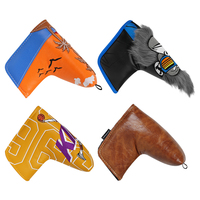 Accessoires de golf en cuir durables, nouveau design, housse de putter en peluche, vente en gros, housses de tête de club de golf portables