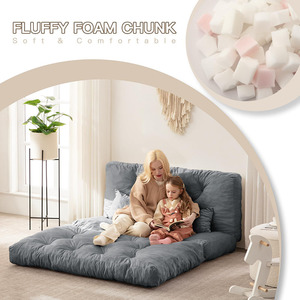Colchón de suelo para adultos, extra grueso, sofá de suelo largo, sofá cama individual, puf natural, sofá plegable con almohadas - Product Image 4