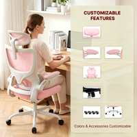 Chaise de bureau professionnelle à dossier haut, pivotante, réglable, en maille, ergonomique, pour cadres, vente en gros