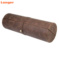 Boîte de rangement pour bijoux et montres en cuir PU avec bouton cylindrique LG7253 - Boîte cadeau luxueuse, style populaire