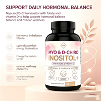 OEM 40:1 Myo D-Chiro Inositol Antioxydant Vitamines en Capsules 120 Comprimés Folate Vitamine D Équilibre Hormonal Ovarien Quotidien Oral pour Femmes