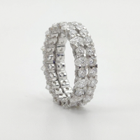 Bague d'éternité sur mesure en diamant de laboratoire certifié IGI 10K blanc VVS1 0,3 CT, taille ronde mixte 40 points et taille poire