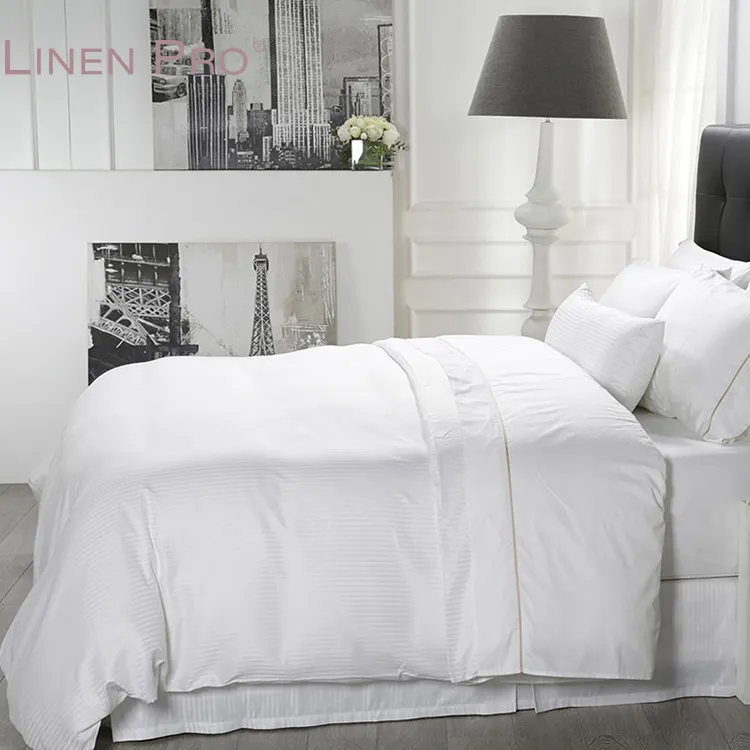 New Design Hotel Bed Sheet Set 100% Cotton 3 CM Sateen Fabrics Quilt Cover Bedding