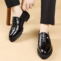 Chaussures en cuir pour hommes, style britannique, nouvelle tendance d'automne, chaussures d'affaires décontractées, un pied sur des chaussures pour hommes, cuir véritable pour hommes