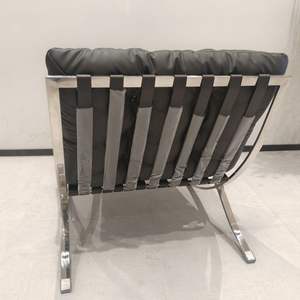 Sillón de Ocio <span class=keywords><strong>Oum</strong></span>, Estilo Nórdico de Mediados de Siglo, Estilo Wabi-Sabi Moderno, Cuero Genuino, Cómodo, Sofá Individual, Metal - Product Image 5