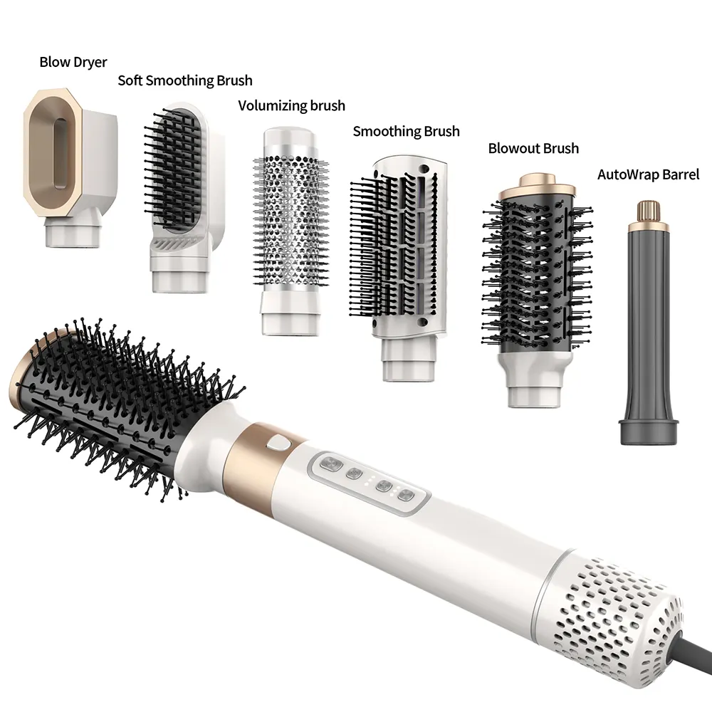 Oem marca Multi Styler Metal iónico de alta velocidad secador de pelo conjunto de belleza secador de pelo eléctrico cepillos de aire caliente