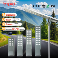 Lampadaire solaire LED haute puissance en alliage d'aluminium pour extérieur, éclairage routier commercial, autoroute, parking, haute performance fiable