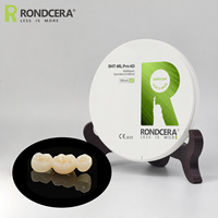 Disque de zircone semi-translucide Rondcera SHT-ML Pro 4D 42%-49% pour dents antérieures, zircone dentaire cliniquement prouvée