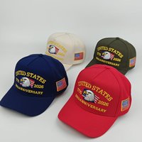 Vintage Twill geborduurde Amerikaanse Independence Day baseballpet met stippen- en strikpatroon 250e verjaardag buitenzonnescherm