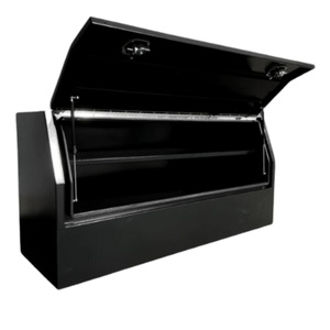 Caja de Herramientas Herui HR-700 de Apertura Lateral, Recubierta de Polvo Negro, de Aluminio, Completamente Abrible, para Plataforma de Camioneta - Product Image 2