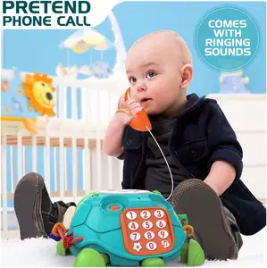 Jouet tortue musicale avec lumières pour bébé, simulation d'appel téléphonique, temps pour le ventre, apprentissage, produits phares Amazon