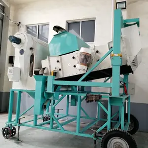 China manufacturer movable grain seed cleaner separator maize paddy wheat coffee bean Rotary Vibration Cleaning Machine