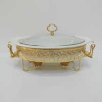 Réchauds de buffet en céramique elliptiques pour hôtels, restaurants, mariages, buffets, fêtes, présentoirs de service de nourriture chauffante