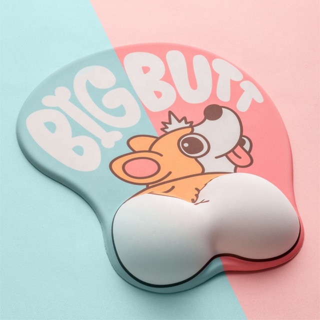 Cute Corgi 3D Silicone Mouse Pad Wrist Rest Ergonomic Anti-Slip Gaming Mat for PC Laptop Home Office Custom Logo