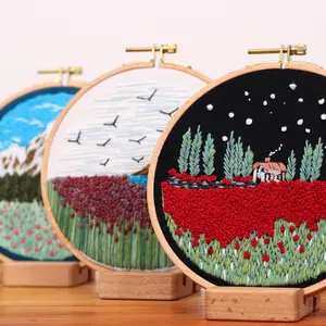 3D Scenery Starter Punch Needle cross stitch embroidery kit needlework cross stitch embroidery sets diy embroidery kit