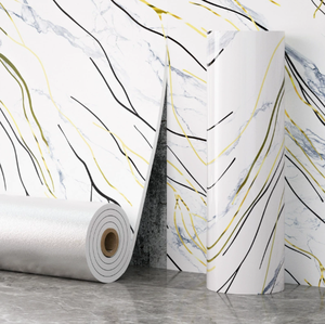 Indoor Waterproof <b>Vinyl</b> Modern 3D Marble Reusable Wall Sticker Roll Peel and Stick Wallpaper - Product Image 3