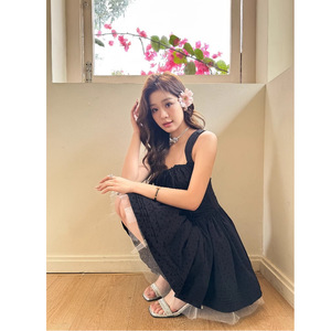 Black Hepburn Style Dress High Waist Strapless Vintage Splicing Cocktail Dress Breathable Short Skirt For Women - Product Image 4