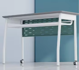 Mesa de Estudio Escolar de Doble Asiento con Cajón, Diseño de Alta Calidad, Multicolor, Duradera, con Estructura de Acero Desmontable, en Oferta - Product Image 3