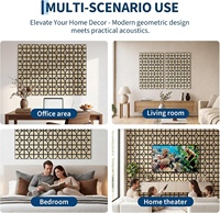 Panneaux muraux acoustiques en bois géométriques 3D modernes, panneaux en bois absorbant le son, support en feutre PET, placage en chêne blanc, panneau acoustique en MDF