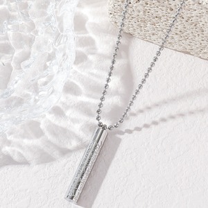 จี้สเตนเลสสตีลทรงกระบอกสำหรับผู้ชายและผู้หญิง - Product Image 2