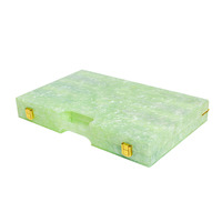 weißer Marmor Perspex Tischplatte Backgammon-Spiel Acryl-Backgammon-Checker-Stücke Brett mit Metallverschluss