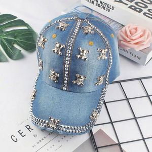 Gorra de Béisbol de Mezclilla Desgastada de Alta Calidad Europea y Americana con Pedrería, Venta al Por Mayor - Product Image 4