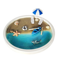 En gros, Kit de bricolage multifonctionnel en résine pour table de sable de décompression, modèle de jardin zen marin moderne et créatif, pour la maison