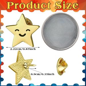 Pins de estrella dorada a granel, de metal dorado, motivacionales con forma de Y y K, para premios, accesorios patrióticos para el aniversario del 4 de julio y conmemoraciones. - Product Image 3