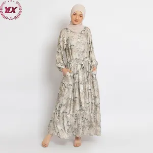 Muslim Channel Casual Chiffon For Muslimah Floral Gamis Terbaru Abaya Women Wholesale From Dubai Dress