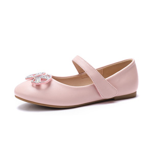 Fábrica personalizada al por mayor nuevo dulce Bowknot encaje diamante suave suela niñas niños zapatos <span class=keywords><strong>de</strong></span> moda niñas princesa zapatos <span class=keywords><strong>de</strong></span> cuero - Product Image 2