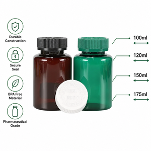 ขวดบรรจุ<span class=keywords><strong>ยา</strong></span> PET สีเหลืองอำพัน/สีเขียว ขนาด 100 มล. 120 มล. พร้อมฝาปิดแบบกด-หมุน ป้องกันเด็กเปิดได้ ใช้สำหรับบรรจุ<span class=keywords><strong>ยา</strong></span>เม็ด/แคปซูล/อาหารเสริม - Product Image 6
