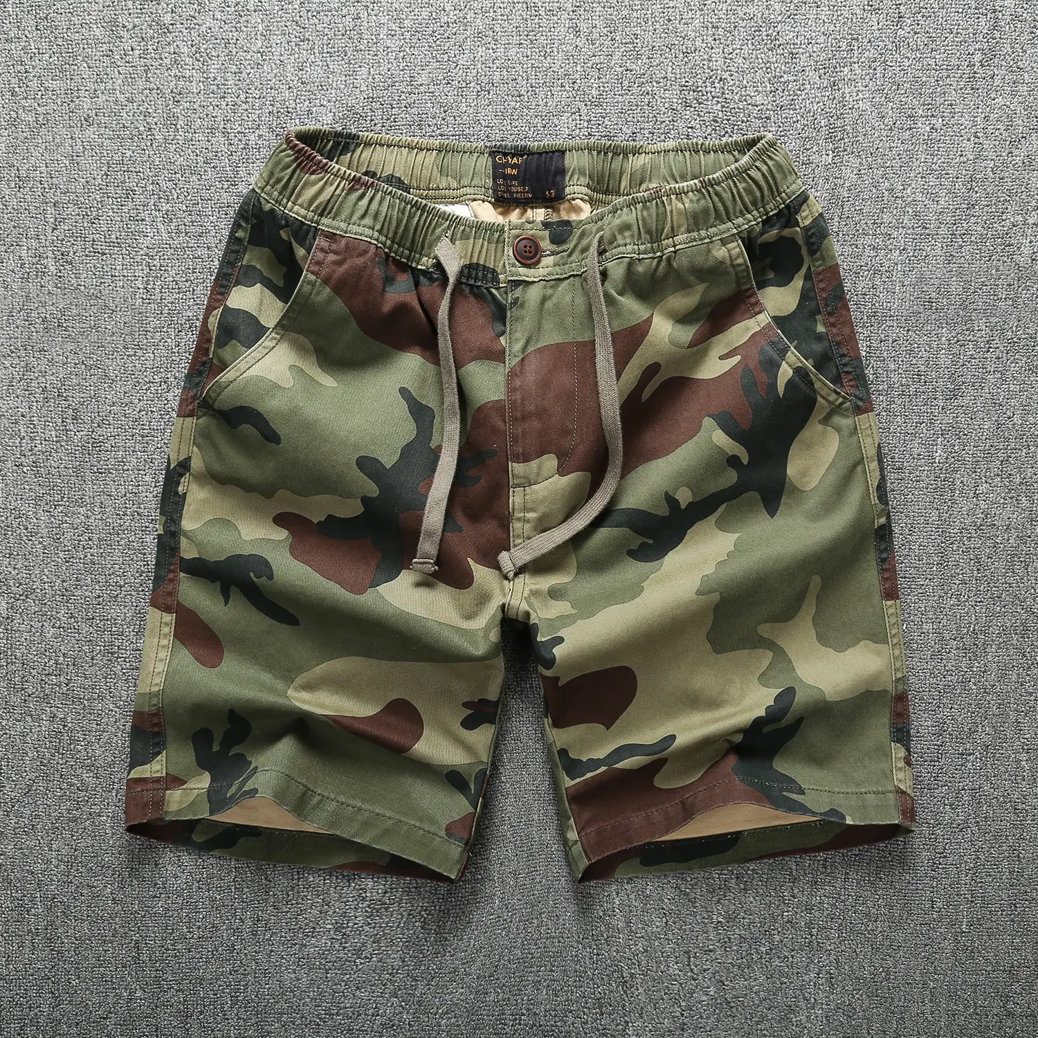 New Fashion Custom Cotton Men Casual Summer Zipper Fly Loose Outdoor Camouflage Short Pants for Men