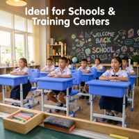 Bureaux et chaises d'école en plastique durables, ensemble de mobilier scolaire moderne pour enfants, pour l'école secondaire, le bureau à domicile