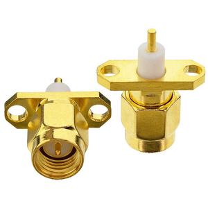 Connecteur RF plaqué or à mémoire de forme, mâle et femelle, à souder, à 2 trous, avec bride, pour carte de circuit imprimé - Product Image 4