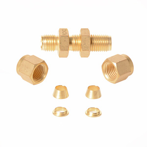 Conector de Latón ROKE de Doble Abrazadera, Placa Recta de 1/4 Pulgada, Conexión Imperial para Manguera Hidráulica - Product Image 5
