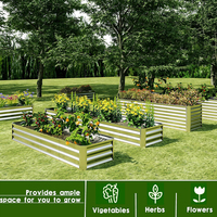 Boîte de jardinière en métal galvanisé classique Kit de lit de jardin surélevé extérieur pour la maison pour planter des légumes Fruits herbes fleurs