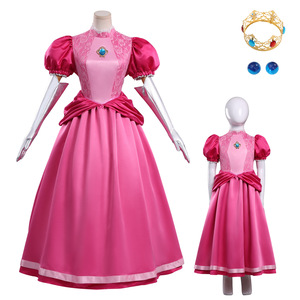 HIPPO KIDS Vestido de <span class=keywords><strong>Princesa</strong></span> para Niñas, <span class=keywords><strong>Disfraz</strong></span> de Dibujos Animados de Rosalina Color Durazno para Mujeres - Product Image 1