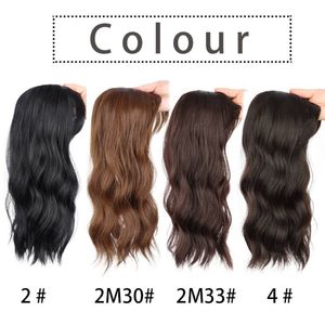 <span class=keywords><strong>Parrucca</strong></span> con extension a corona da <span class=keywords><strong>donna</strong></span>, sintetica, ondulata, lunga, con frangia, copertura per capelli grigi, realizzata a macchina - Product Image 2