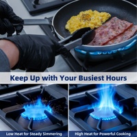 Cuisinière à gaz professionnelle en acier inoxydable à 4 brûleurs avec armoire de rangement