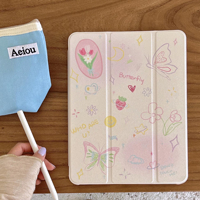 Coque de protection antichoc à imprimé floral papillon très vendue pour iPad 5 6 7 8 9 Pro 2 3 et Air
