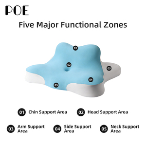 Coussins ergonomiques en mousse <span class=keywords><strong>à</strong></span> <span class=keywords><strong>mémoire</strong></span> <span class=keywords><strong>de</strong></span> <span class=keywords><strong>forme</strong></span> avec support compensé réglable, <span class=keywords><strong>oreiller</strong></span> cervical lavable en machine pour lit et sol - Product Image 4