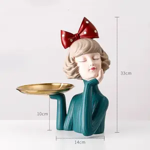 New Design Creative Ornaments Resin Crafts Girl Figures Decor Figurines Modern Home Decor