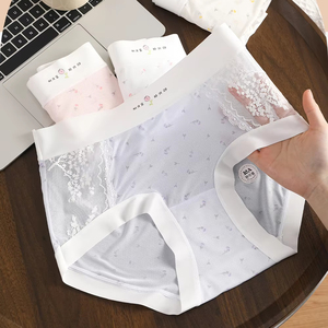 Mutandine da Donna Senza Cuciture in Seta Ghiaccio 2025, Vita Media, Sexy in <span class=keywords><strong>Pizzo</strong></span>, Invisibili, Slip da Donna in <span class=keywords><strong>Pizzo</strong></span> per Uso Quotidiano - Product Image 6