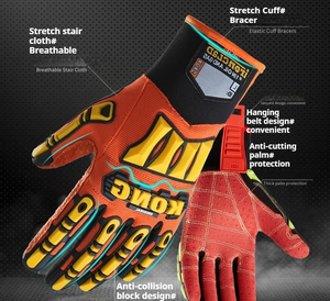 Özel Toptan TPR Darbeye Dayanıklı İnşaat İş Koruma Eldivenleri Darbeye Dayanıklı Kong Mekanik İş Eldivenleri - Product Image 3