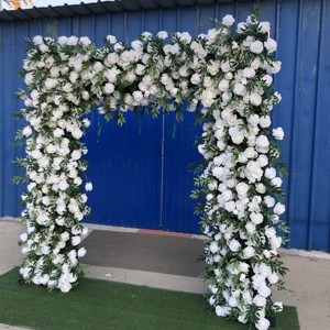 Y-HOA032 Wholesale Red Rose Horn Flower <b>Arch</b> for <b>Wedding</b> Silk Flower <b>Arch</b> for <b>Wedding</b> Backdrop Fabric <b>Wedding</b> <b>Arch</b> Flowers - Product Image 6